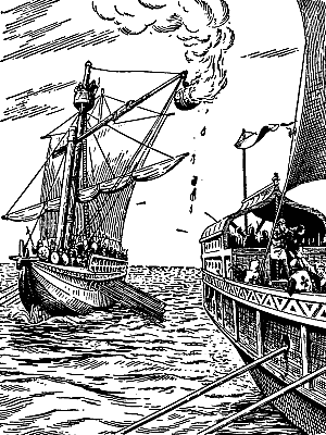 Византийский корабль вооруженный греческим огнем